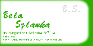 bela szlamka business card